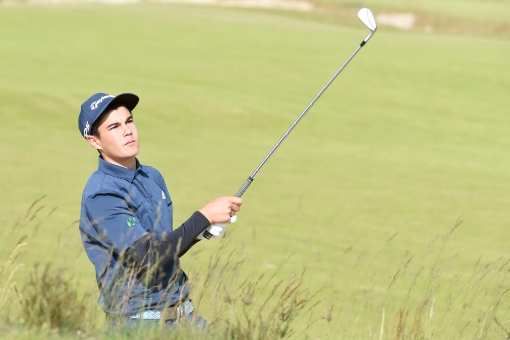 golfer in follow through swing