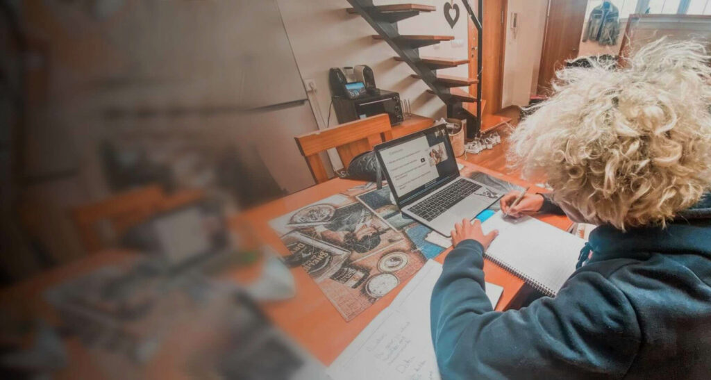 student working