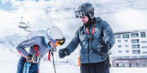 skier and instructor